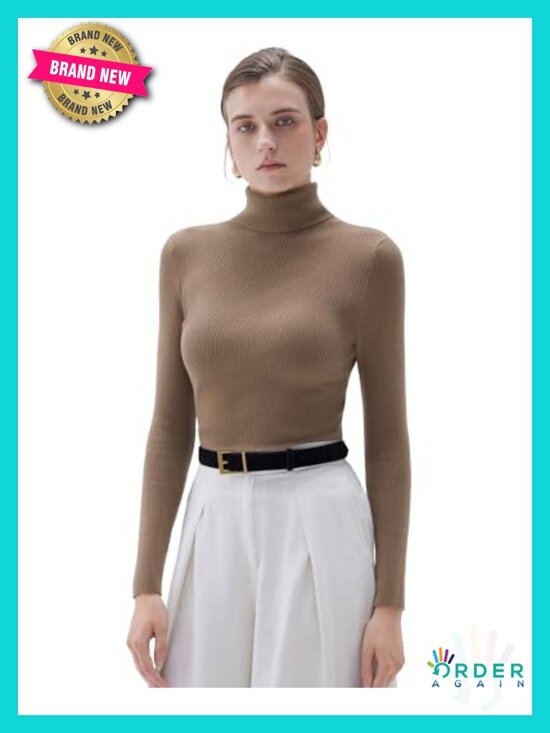 Sweaters - Women's Turtleneck Cashmere Blend Sweater Long Sleeve Pullover Fall Winter